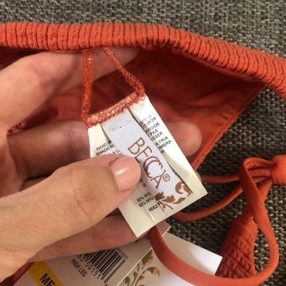 Women’s BECCA Beccaswim Pucker Up Tie Side Swim Bottom Swimwear Ginger M - Picture 15 of 17